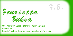 henrietta buksa business card